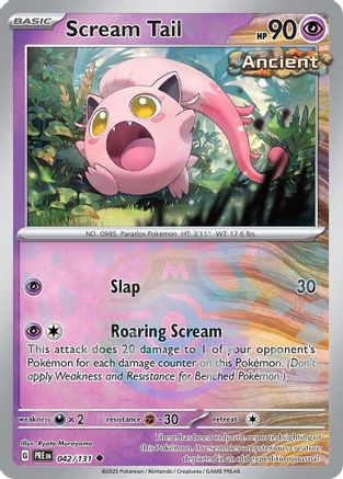 Scream Tail (Master Ball Pattern) 042/131 - Holofoil SV Prismatic Evolutions - Uncommon