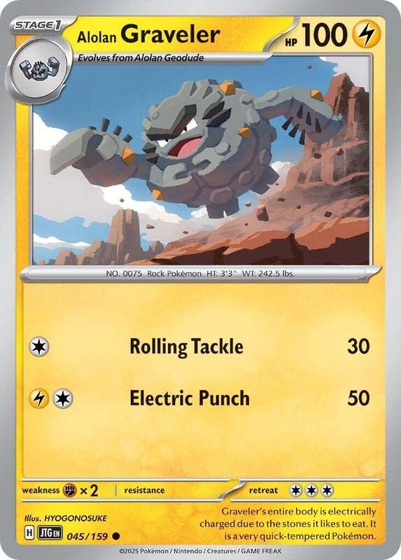 Alolan Graveler - 045/159 - Common - Reverse Holofoil