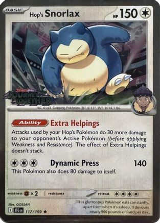 Hop's Snorlax 117/159 - Holofoil Miscellaneous Cards & Products - Promo