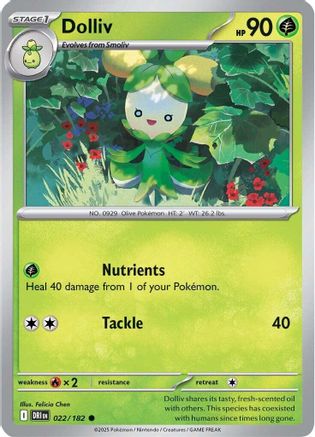 Dolliv 022/182 - Reverse Holofoil SV10 Destined Rivals - Common