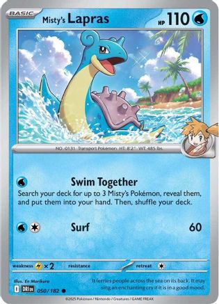 Misty's Lapras 050/182 - Reverse Holofoil SV10 Destined Rivals - Common