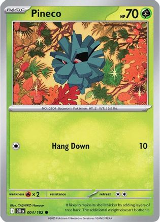 Pineco 004/182 - Reverse Holofoil SV10 Destined Rivals - Common