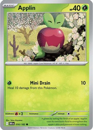 Applin 016/182 - Reverse Holofoil SV10 Destined Rivals - Common
