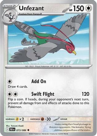 Unfezant 073/086 SV Black Bolt - Uncommon