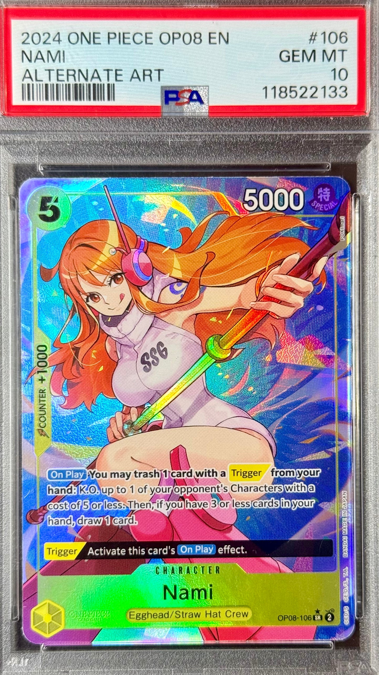 PSA 10 - Nami - OP08-106 (Alternate Art)