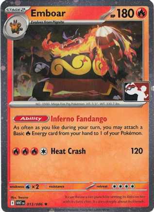 Emboar 013/086 - Holofoil Prize Pack Series Cards - Rare