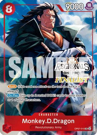 Monkey.D.Dragon (Regionals Finalist Card Set 26-27 Vol.2) (OP07-015) - One Piece Promotion Cards Foil