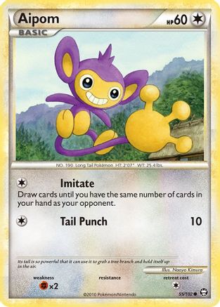Aipom 055 - Reverse Holofoil Triumphant - Common