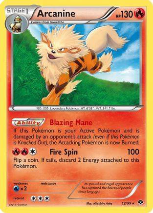 Arcanine (12) 012/99 - Reverse Holofoil Next Destinies - Rare