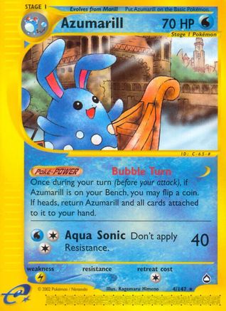Azumarill 004 - Reverse Holofoil Aquapolis - Rare