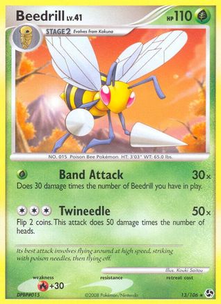 Beedrill 013 - Reverse Holofoil Great Encounters - Rare