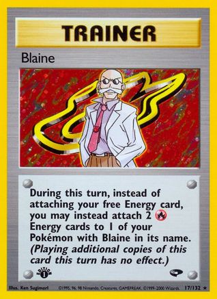Blaine (17) 017/132 - 1st Edition Holofoil Gym Challenge - Holo Rare