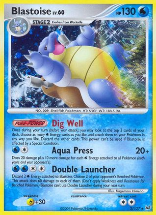 Blastoise 002/127 - Reverse Holofoil Platinum - Holo Rare