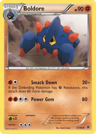 Boldore (51) 051 - Reverse Holofoil Emerging Powers - Uncommon