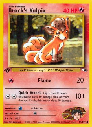 Brock's Vulpix 073/132 - 1st Edition Gym Heroes - Common