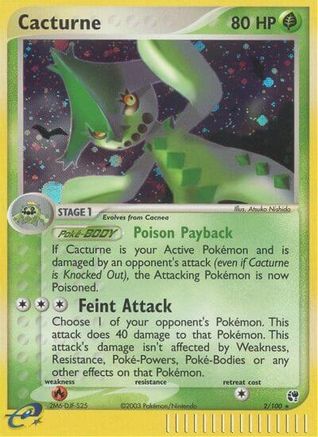 Cacturne 002 - Reverse Holofoil Sandstorm - Holo Rare