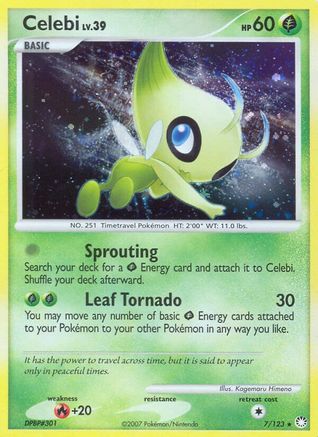 Celebi 007/123 - Reverse Holofoil Mysterious Treasures - Holo Rare