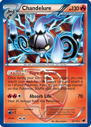 Chandelure (Team Plasma) 016 - Holofoil Plasma Freeze - Holo Rare