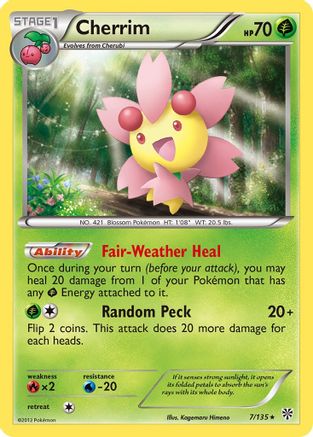 Cherrim 007 - Reverse Holofoil Plasma Storm - Rare
