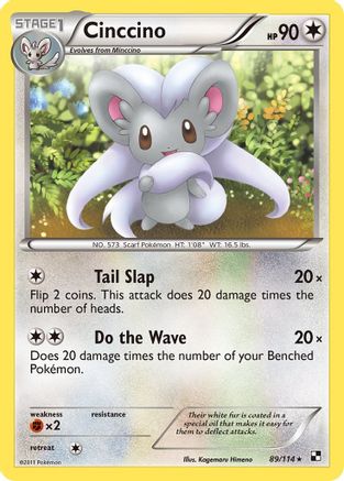 Cinccino 089 - Reverse Holofoil Black and White - Rare