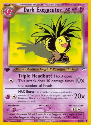 Dark Exeggcutor 033/105 - 1st Edition Neo Destiny - Uncommon