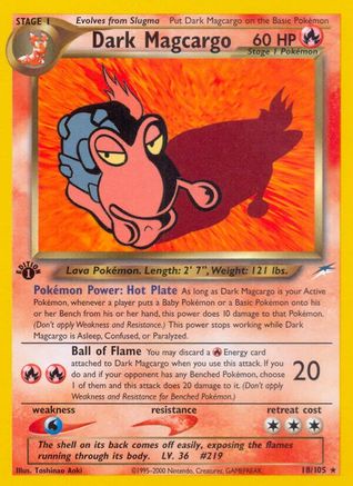 Dark Magcargo 018/105 - 1st Edition Neo Destiny - Rare