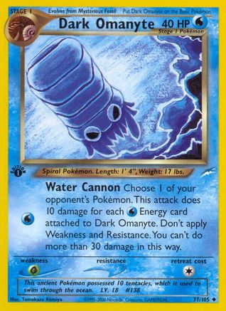 Dark Omanyte 037/105 - 1st Edition Neo Destiny - Uncommon