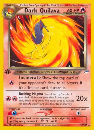 Dark Quilava 039/105 - 1st Edition Neo Destiny - Uncommon