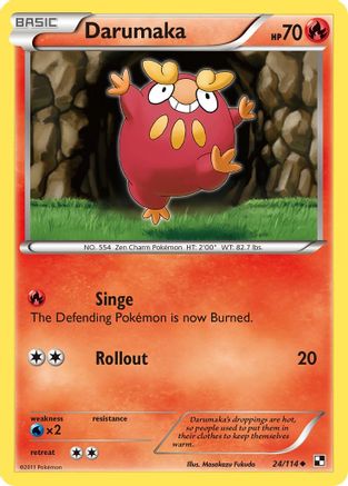 Darumaka (24) 024 - Reverse Holofoil Black and White - Uncommon