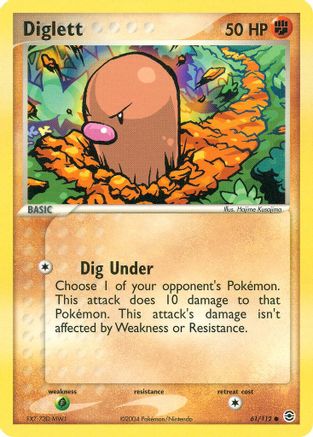 Diglett 061/112 - Reverse Holofoil FireRed & LeafGreen - Common