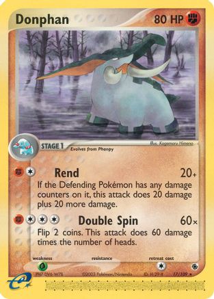 Donphan 017/109 - Reverse Holofoil Ruby and Sapphire - Rare
