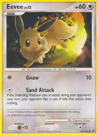 Eevee (63) 063/100 - Reverse Holofoil Majestic Dawn - Common