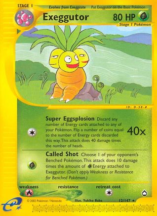 Exeggutor (12) 012 - Reverse Holofoil Aquapolis - Rare