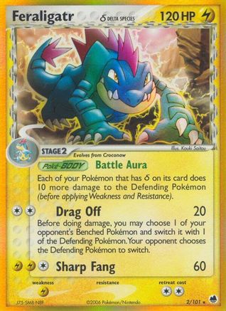 Feraligatr (Delta Species) 002/101 - Reverse Holofoil Dragon Frontiers - Holo Rare