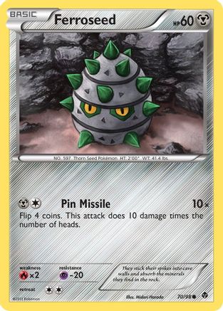 Ferroseed (70) 070 - Reverse Holofoil Emerging Powers - Common