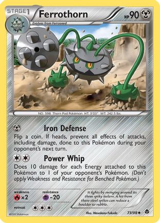 Ferrothorn (73) 073 - Reverse Holofoil Emerging Powers - Uncommon