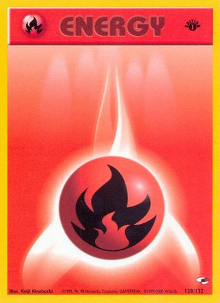 Fire Energy 128/132 - 1st Edition Gym Heroes - Common