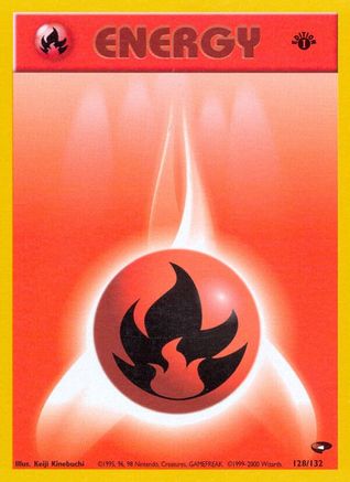 Fire Energy 128/132 - 1st Edition Gym Challenge - Common