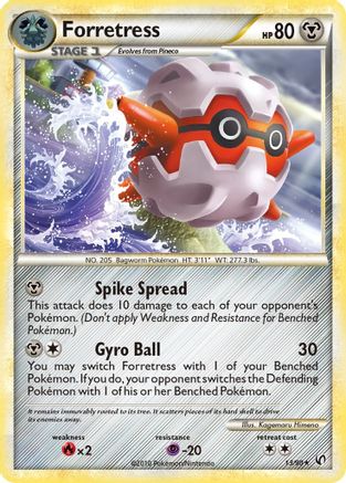 Forretress (13) 013 - Reverse Holofoil Undaunted - Rare