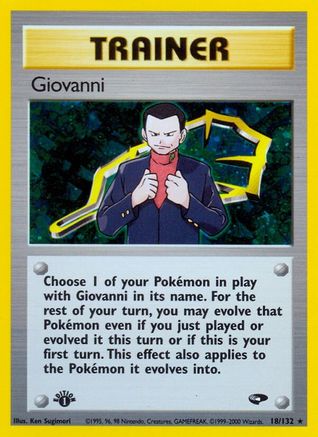 Giovanni (18) 018/132 - 1st Edition Holofoil Gym Challenge - Holo Rare