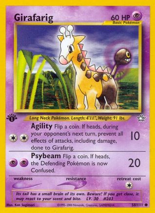 Girafarig 058/111 - 1st Edition Neo Genesis - Common