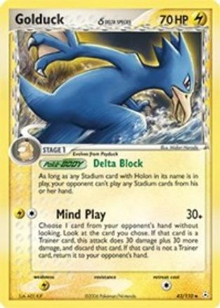 Golduck (Delta Species) 043 - Reverse Holofoil Holon Phantoms - Uncommon