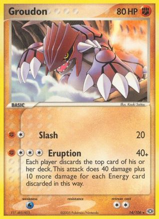 Groudon 014/106 - Reverse Holofoil Emerald - Rare