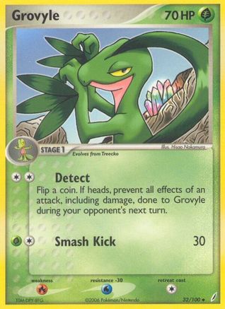 Grovyle 032/100 - Reverse Holofoil Crystal Guardians - Uncommon