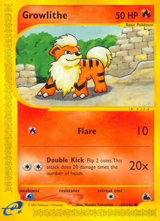 Growlithe 062 - Reverse Holofoil Skyridge - Common