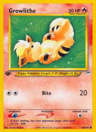 Growlithe 068/105 - 1st Edition Neo Destiny - Common