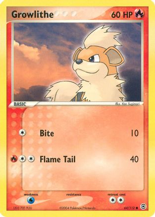 Growlithe 064/112 FireRed & LeafGreen - Common