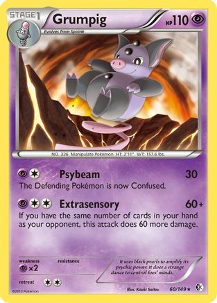 Grumpig 060 - Reverse Holofoil Boundaries Crossed - Rare