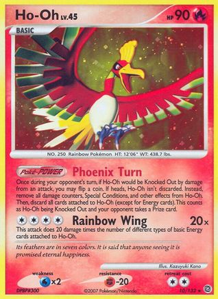 Ho-Oh 010/132 - Reverse Holofoil Secret Wonders - Holo Rare