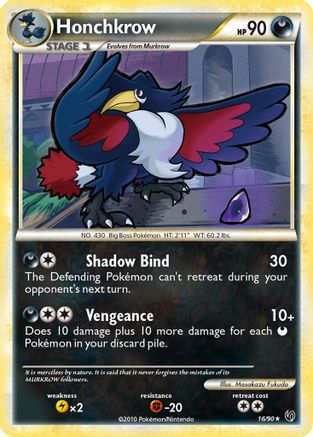 Honchkrow (16) 016/90 - Reverse Holofoil Undaunted - Rare